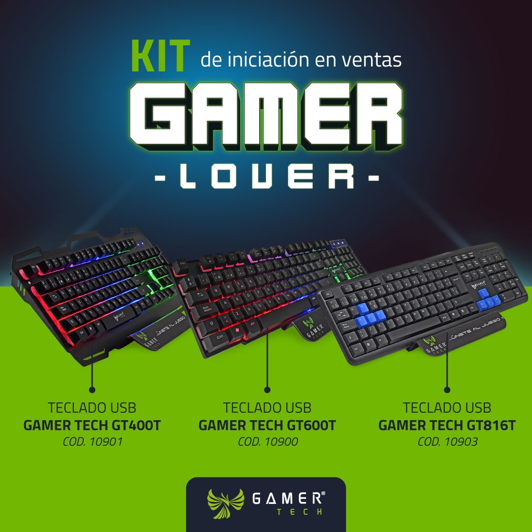 Teclados Gamer marca GamerTech Kit Gamer Lover